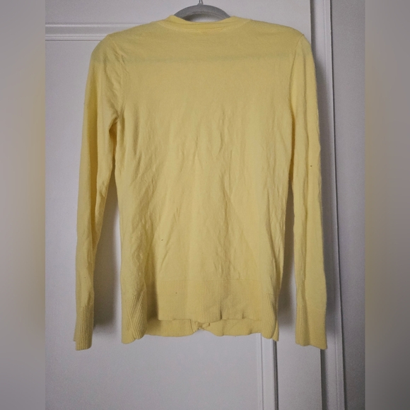 Tory Burch Light Yellow V-Neck Button Cardigan - Picture 4 of 4
